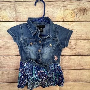 USPA half denim dress
